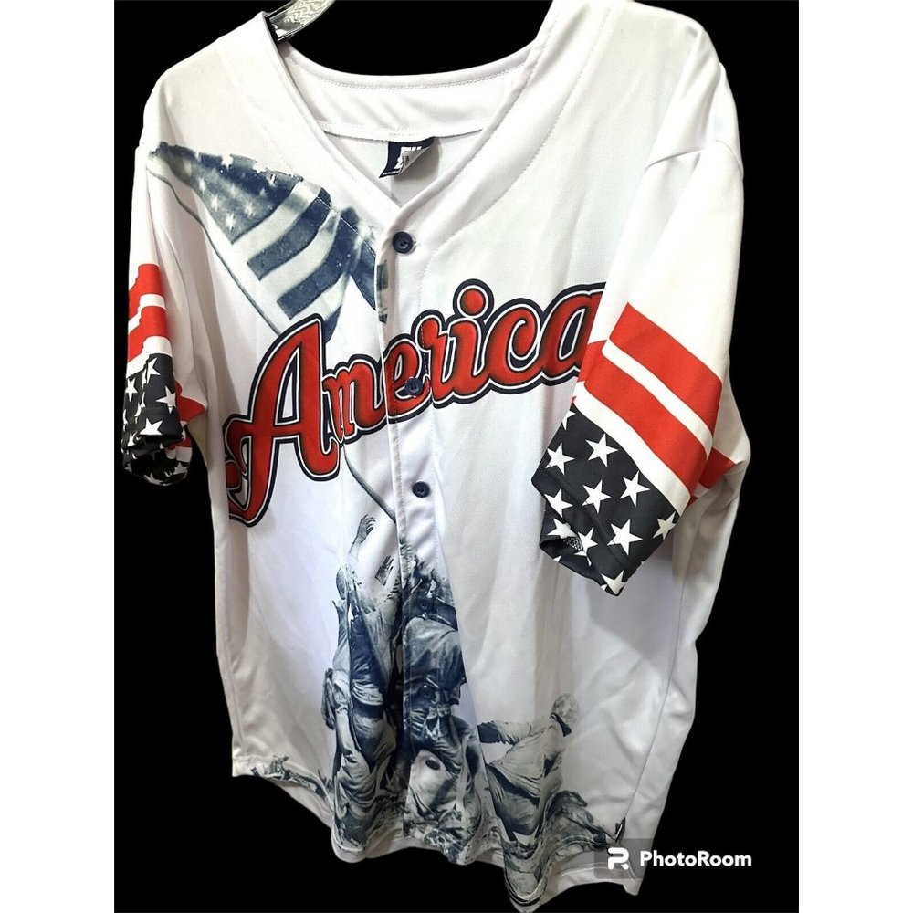 Greater Half America‎ 2nd Amendment Baseball Jersey Men’s size XL Patriot Guns